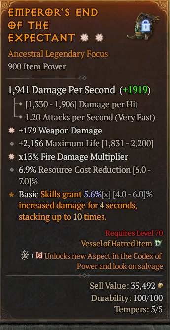 Legendary Focus Weapon Dmg(GA) Fire Multi(GA) // S13 24/7 Online Acc#1-Kingg311