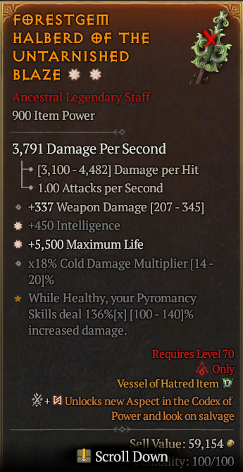 Legendary Staff Int(GA) Life/HP(GA) // S13 24/7 Online Acc#1-Kinggg110