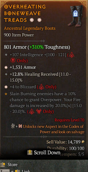 Legendary Boots Armor(GA) Blizzard(GA) // S13 24/7 Online Acc#1-Kinggg21