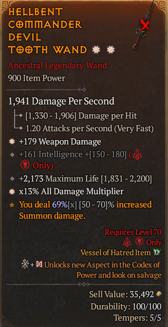 Legendary Wand Weapon Dmg(GA) AD(GA) // S13 24/7 Online Acc#1-Kinggg38