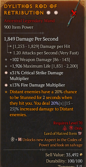 Legendary Wand CDM(GA) Fire Multi(GA) // S13 24/7 Online Acc#1-Kinggg311