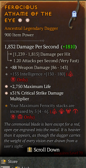 Legendary Dagger Life/HP(GA) CDM(GA) // S13 24/7 Online Acc#1-Legendary417