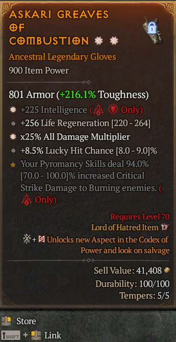 Legendary Gloves Int(GA) AD(GA) // S13 24/7 Online Acc#1-Legendary421
