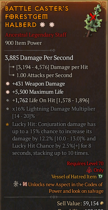 Legendary Staff Weapon Dmg(GA) Life/HP(GA) // S13 24/7 Online Acc#1-Legendary434