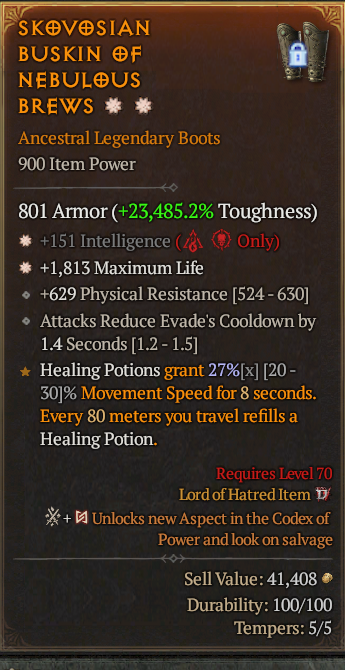 Legendary Boots Int(GA) Life/HP(GA) // S13 24/7 Online Acc#1-Legendary436