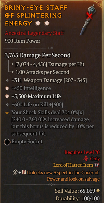 Legendary Staff Int(GA) Life/HP(GA) // S13 24/7 Online Acc#1-Legendary437