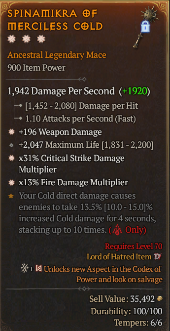 Legendary Mace Weapon Dmg(GA) CDM(GA) Fire Multi// S13 24/7 Online Acc#1-Legendary438