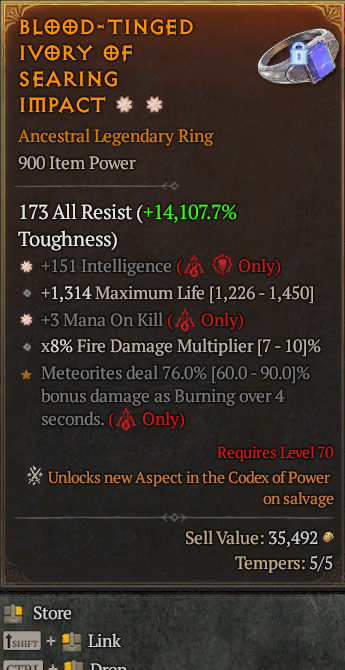 Legendary Ring Int(GA) Life/HP(GA) // S13 24/7 Online Acc#1-Legendary511