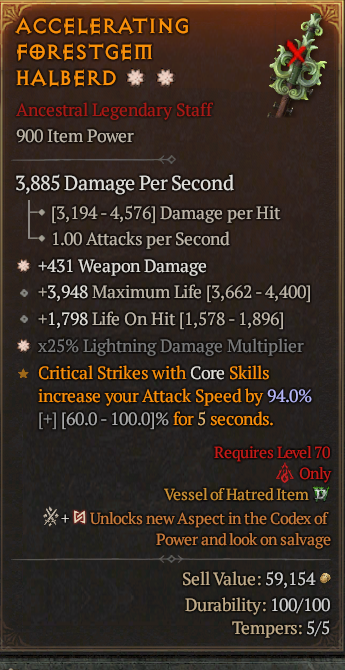 Legendary Staff Weapon Dmg(GA) Lightning Multi(GA) // S13 24/7 Online Acc#1-Legendary5111