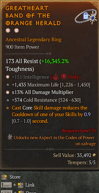Legendary Ring Int(GA) AD(GA) // S13 24/7 Online Acc#1-Legendary522