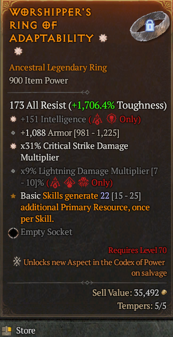 Legendary Ring Int(GA) CDM(GA) // S13 24/7 Online Acc#1-Legendary529