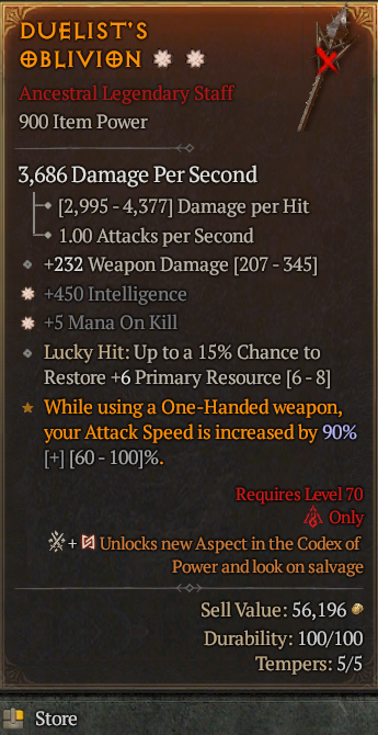 Legendary Staff Int(GA) Mana/Kill(GA) // S13 24/7 Online Acc#1-Legendary535