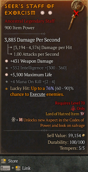 Legendary Staff Weapon Dmg(GA) Life/HP(GA) // S13 24/7 Online Acc#1-Legendary537