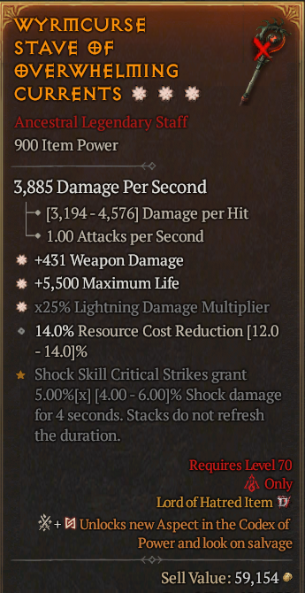 Legendary Staff Weapon Dmg(GA) Life/HP(GA) Lightning Multi// S13 24/7 Online Acc#1-Legendary538