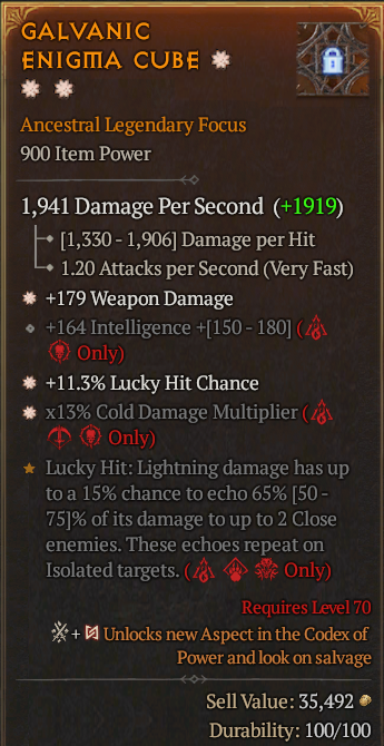 Legendary Focus Weapon Dmg(GA) Lucky(GA) Cold Multi// S13 24/7 Online Acc#1-Legendary5310