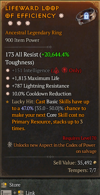 Legendary Ring Int(GA) Life/HP(GA) Light Res/CDR/ S13 24/7 Online Acc#1-Legendary634