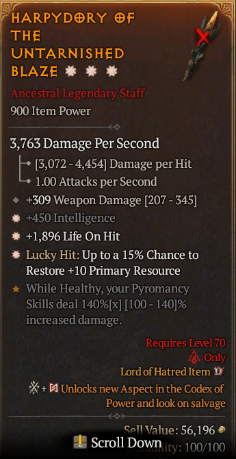 LegendaryStaff Int(GA) LoH(GA) Lucky 15% Res// S13 24/7 Online Acc#1-Legendary635