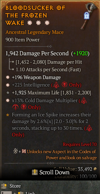 Legendary Mace Weapon Dmg(GA) Int(GA) CDM// S13 24/7 Online Acc#1-Legendary636
