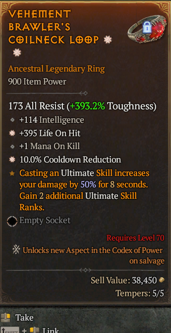 Legendary Ring LoH(GA) 10% CDR(GA) // S13 24/7 Online Acc#2C114
