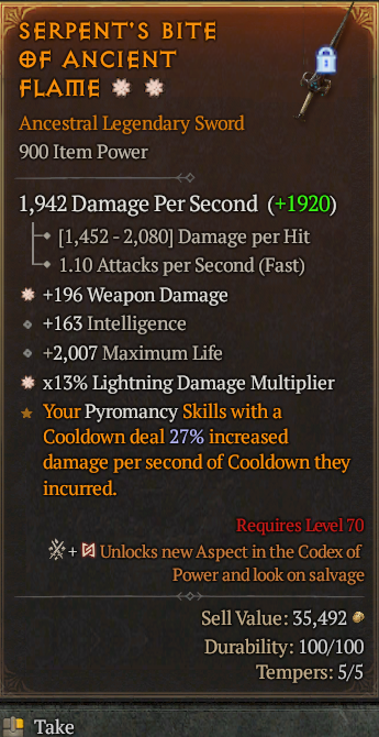 Legendary Sword Weapon Dmg(GA) Lightning Multi(GA) // S13 24/7 Online Acc#2C121
