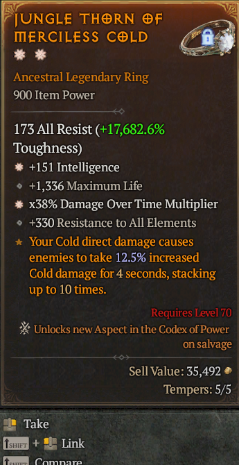 Legendary Ring Int(GA) DoT Multi(GA) // S13 24/7 Online Acc#2C1210