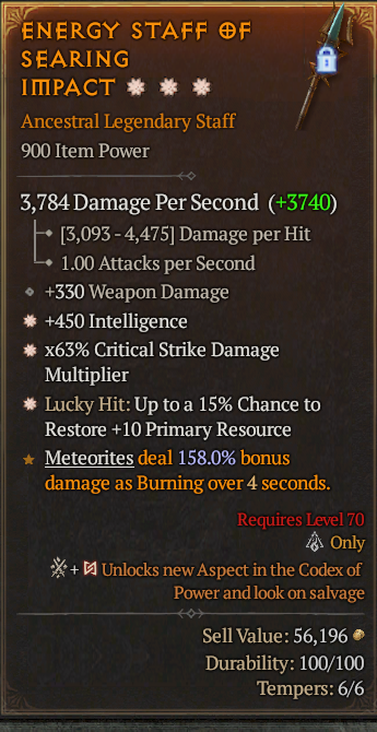 Legendary Staff Int(GA) CDM(GA) Lucky 15% Res// S13 24/7 Online Acc#2C141
