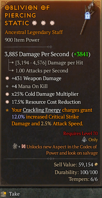 Legendary Staff Weapon Dmg(GA) CDM(GA) RCR// S13 24/7 Online Acc#2C142
