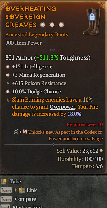 Legendary Boots Int(GA) Mana Regen(GA) Dodge// S13 24/7 Online Acc#2C145