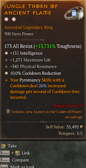 Legendary Ring Int(GA) CDR(GA) // S13 24/7 Online Acc#2C212