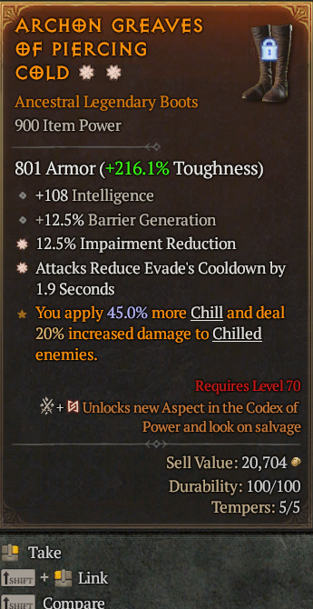 Legendary Boots Impairment Reduction(GA) Evade CDR(GA) // S13 24/7 Online Acc#2C224