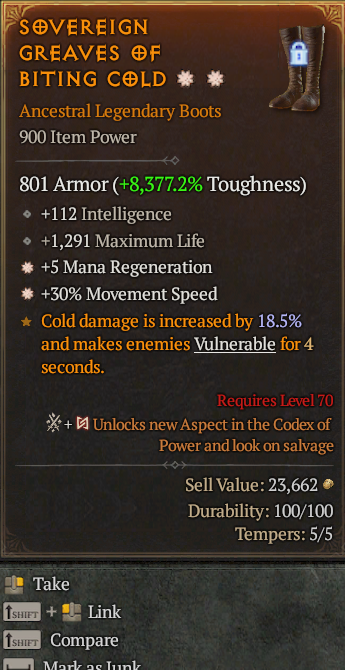 Legendary Boots Mana Regen(GA) MS(GA) // S13 24/7 Online Acc#2C225