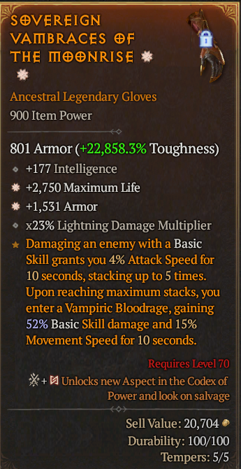 Legendary Gloves Life/HP(GA) Armor(GA) // S13 24/7 Online Acc#2C239