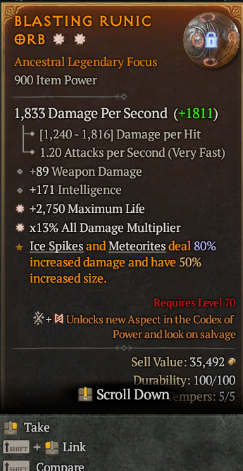Legendary Focus Life/HP(GA) AD(GA) // S13 24/7 Online Acc#2C241