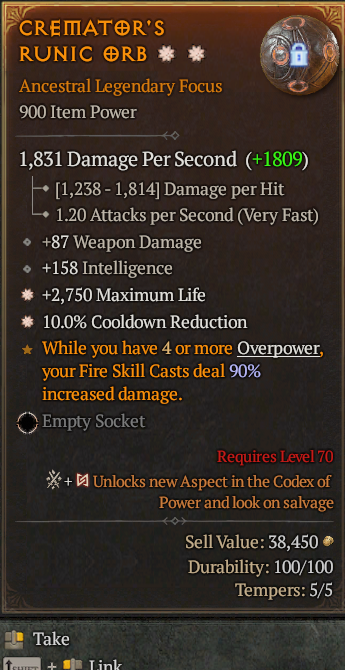Legendary Focus Life/HP(GA) CDR(GA) // S13 24/7 Online Acc#2C242
