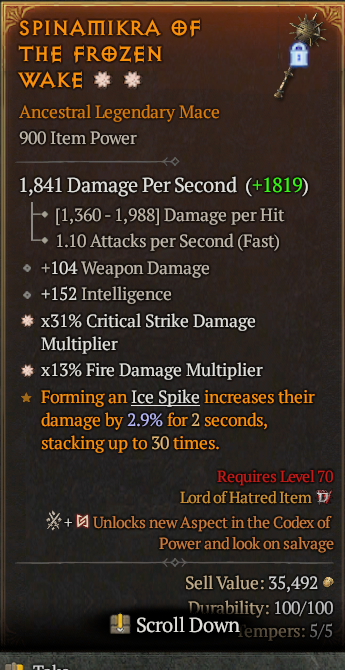 Legendary Mace CD(GA) Fire Multi(GA) // S13 24/7 Online Acc#2C311