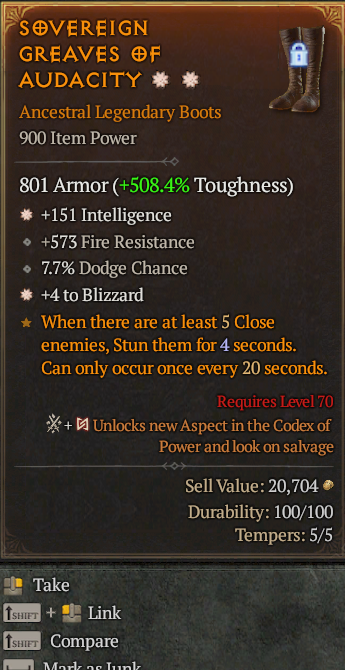 Legendary Boots Int(GA) Blizzard(GA) // S13 24/7 Online Acc#2C315