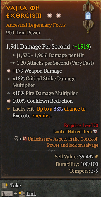 Legendary Focus Weapon Dmg(GA) CDR(GA) // S13 24/7 Online Acc#2C321