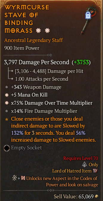 Legendary Staff Mana/Kill(GA) DoT Multi(GA) // S13 24/7 Online Acc#2C323