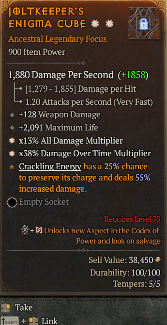 Legendary Focus AD(GA) DoT Multi(GA) // S13 24/7 Online Acc#2C335
