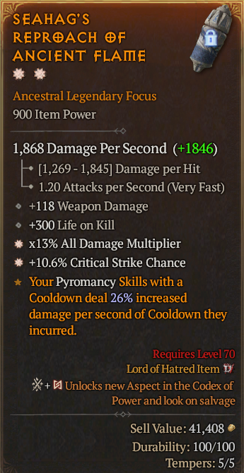 Legendary Focus AD(GA) CC(GA) // S13 24/7 Online Acc#2C337