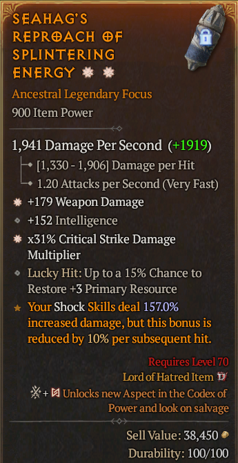 Legendary Focus Weapon Dmg(GA) CDR(GA) // S13 24/7 Online Acc#2C339