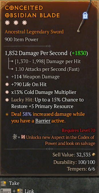Legendary Sword LoH(GA) CDM(GA) 15% Lucky// S13 24/7 Online Acc#2C3410