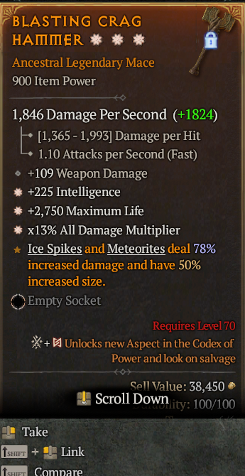 Legendary Mace Int(GA) Life/HP(GA) AD// S13 24/7 Online Acc#2C351