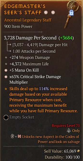 Legendary Staff Mana/Kill(GA) CDM(GA) // S13 24/7 Online Acc#2C435