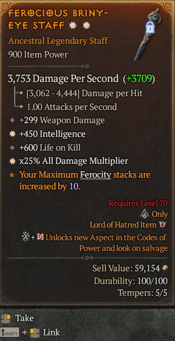 Legendary Staff Int(GA) AD(GA) // S13 24/7 Online Acc#2C436