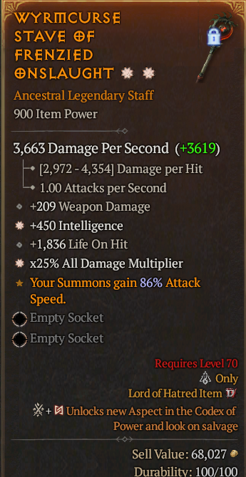 Legendary Staff Int(GA) AD(GA) // S13 24/7 Online Acc#2C439