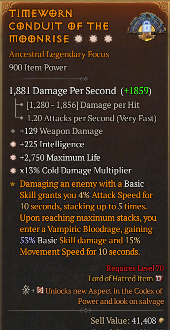 Legendary Focus Int(GA) Life/HP(GA) Cold Multi// S13 24/7 Online Acc#2C441