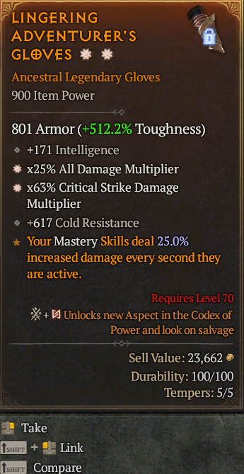 Legendary Gloves AD(GA) CDM(GA) // S13 24/7 Online Acc#2C511