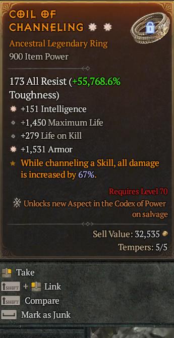 Legendary Ring Int(GA) Armor(GA) // S13 24/7 Online Acc#2C517