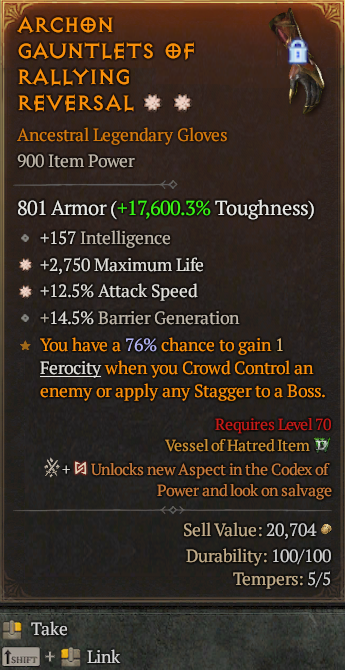 Legendary Gloves Life/HP(GA) IAS/AS(GA) // S13 24/7 Online Acc#2C529